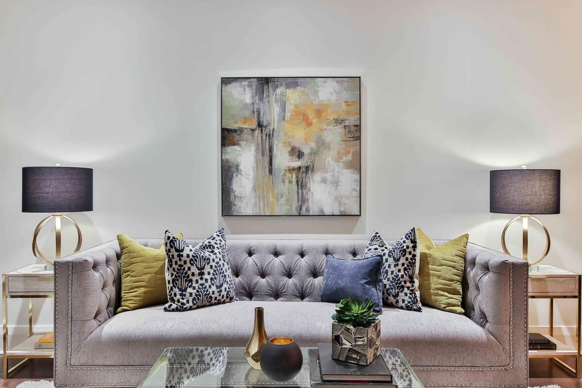 Luxury Living Room with Wall Art