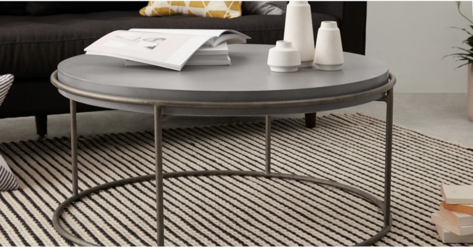 Zurn round coffee table concrete Made.com