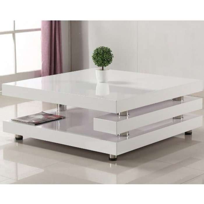 Paxton Modern Coffee Table Square In High Gloss White