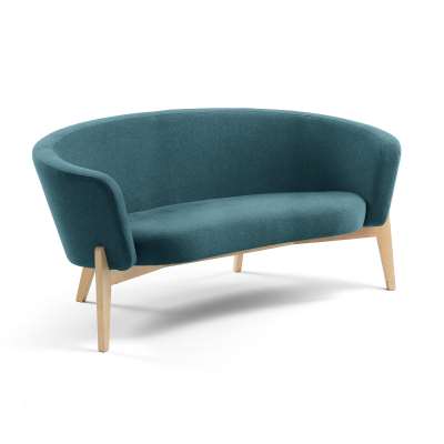 2-seater sofa TURN, birch legs, turquoise