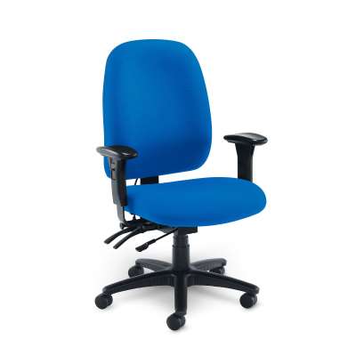 24 hour chair ALTON, high back, blue fabric