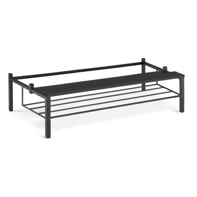 Bench seat with shoe rack for lockers, W 1200 mm, black laminate