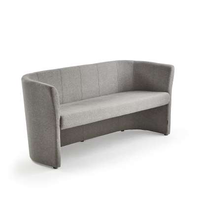 Club sofa CLOSE, 3 seater, light grey fabric