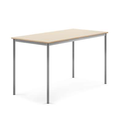 Desk SONITUS, 1600x800x900 mm, birch laminate, alu grey