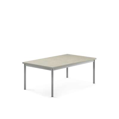 Desk SONITUS, 1200x800x500 mm, grey linoleum, alu grey