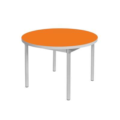 Dining table ENVIRO, round, Ø 900x590 mm, orange, silver