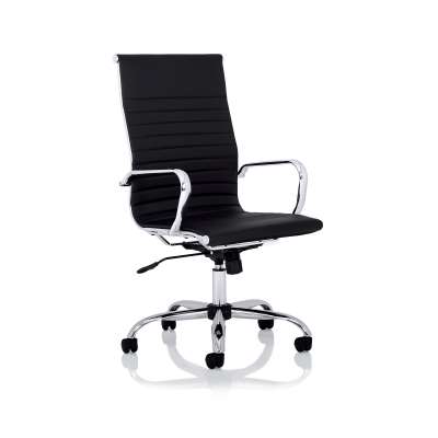 High back faux leather office chair TAUNTON, black