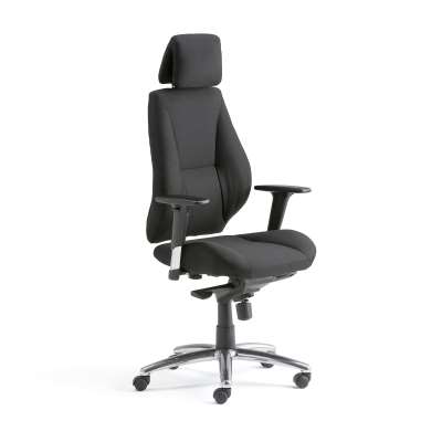 High back office chair STIRLING, black synthetic leather