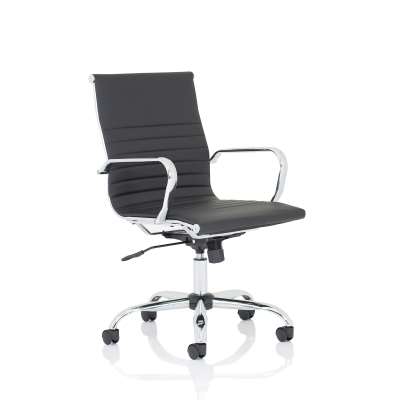 Mid back faux leather office chair TAUNTON, black