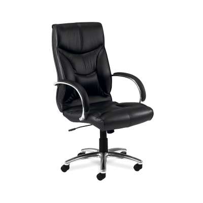 Office chair YATELEY, black leather