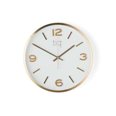 Silent wall clock, Ø 300 mm, brass