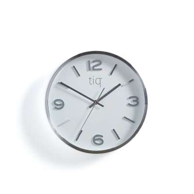 Silent wall clock, Ø 300 mm, silver