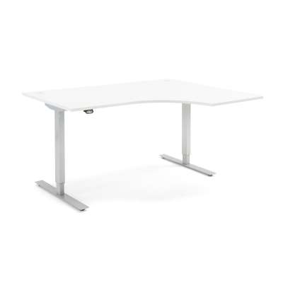 Standing desk FLEXUS, ergonomic, 1600x1200 mm, white laminate