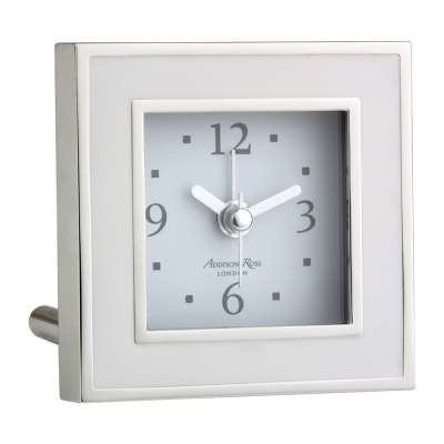 Addison Ross - Square Alarm Clock - White Enamel