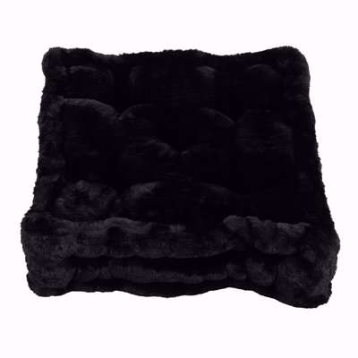 Apparis - Claudia Vegan Faux Fur Floor Cushion - Black