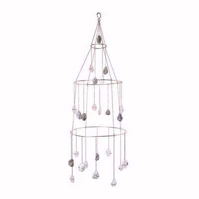 Ariana Ost - Ethereal Mixed Healing Crystal Chandelier - Gold