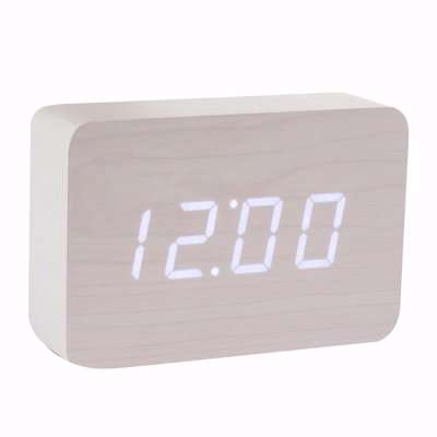Gingko - Brick Click Clock - White / White LED