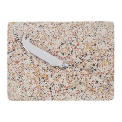 Global Explorer - Terrazzo Cheese Platter With Knife