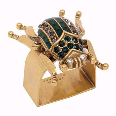 Joanna Buchanan - Enamel Beetle Napkin Ring - Set of 4 - Gold