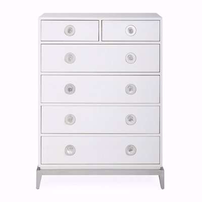 Jonathan Adler - Channing Tall Chest of Drawers - White/Polished Nickel