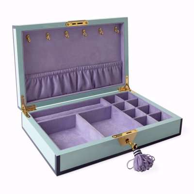 Jonathan Adler - Le Wink Lacquer Jewellery Box - Ice Blue/Lavender