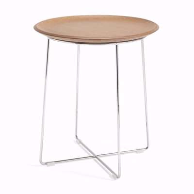 Kartell - AL Wood Side Table - Dark Wood/Chrome