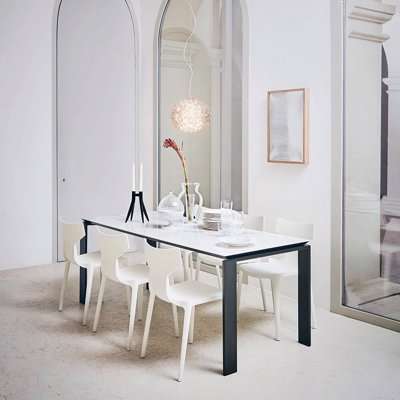 Kartell - Four Dining Table - Small - White/Black