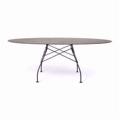 Kartell - Glossy Outdoor Oval Dining Table - Aged Bronze