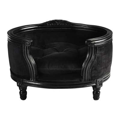 Lord Lou - George Velvet Pet Sofa - Black - Medium