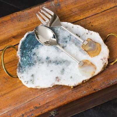 Luxe - Natural Agate Salad Servers - Set of 2