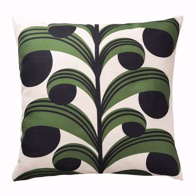 Orla Kiely - Exotic Leaves Outdoor Cushion - 65x65cm - White/Black