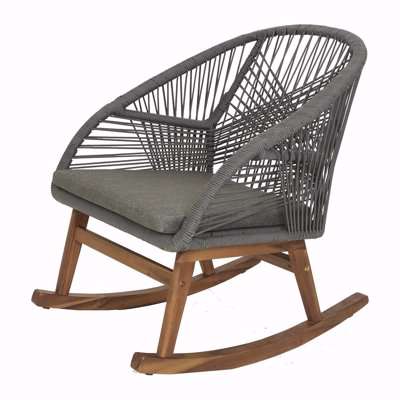 AMARA Outdoors - Outdoor Rope Weave Rocking Chair - Grey
