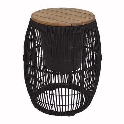 AMARA Outdoors - Outdoor Rope Weave Side Table - Black