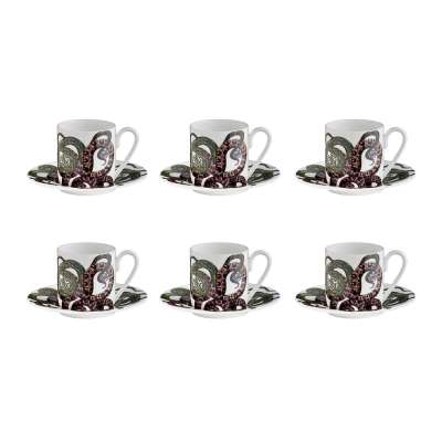 Roberto Cavalli Home - Snakes Tazza Coffee Cup and Saucer - Set of 6