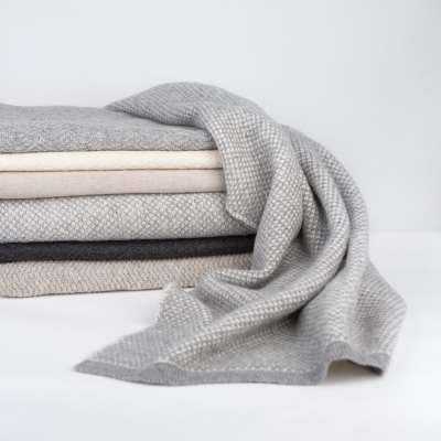 TUWI - Wave Knitted Baby Blanket - 70x100cm - Oatmeal