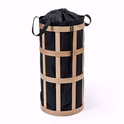 Wireworks - Cage Laundry Basket - Black/Oak