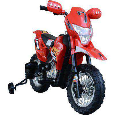 HOMCOM Childrens Motorbike Ride On Car Electric 6V Battery Kids Toy 4-Wheel for 3-6 Years Old Red