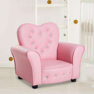 HOMCOM Kids Armchair, PVC-Pink