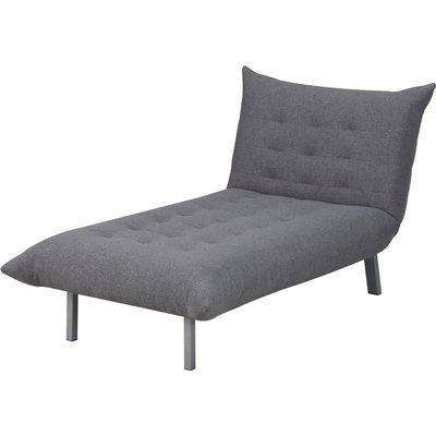 HOMCOM Linen Upholstered 3-Level Chaise Lounge Bed Grey