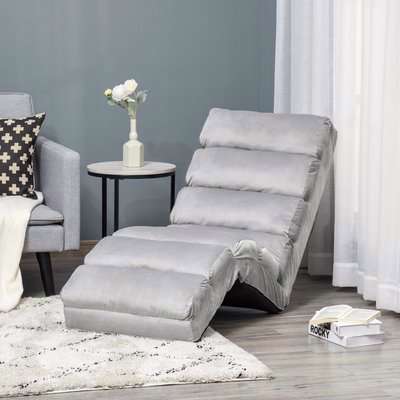 HOMCOM Lounge Sofa Bed Folding Adjustable Floor Lounger Sleeper Futon Mattress Seat Chair w/Pillow, Light Grey