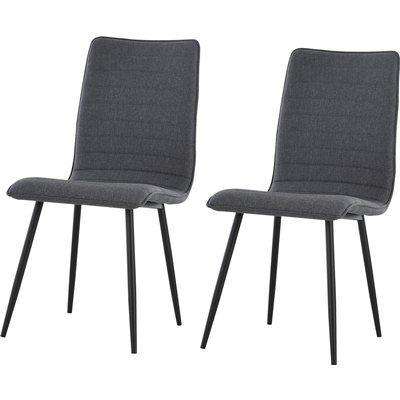 HOMCOM Polyester Upholstered Set-of-2 Dining Chairs Blue