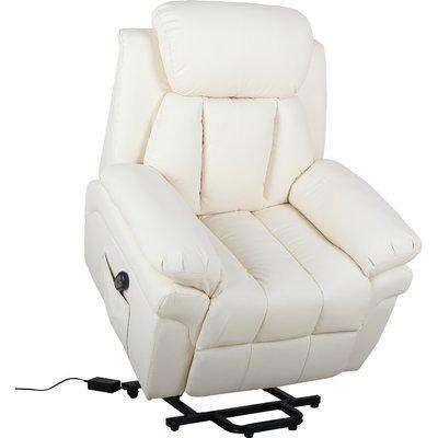 HOMCOM Recliner Lift Stand Assistance Chair Extra Padded Design Electric Power w/ Remote PU Leather