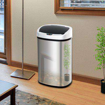 HOMCOM Stainless Steel Sensor Dustbin Automatic Touchless Rubbish Garbage Waste Bin 48L