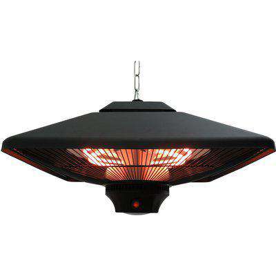 Outsunny 2kw Outdoor Hanging Ceiling Mounted Aluminium Halogen Electric Heater LED Garden Patio Warmer w/Remote Control