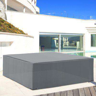 Outsunny Rectangular Garden Furniture Cover for Rattan Lounge Water UV Resistant Protection Oxford Fabric Clean Cover, 200 x 73 x 35cm, Grey