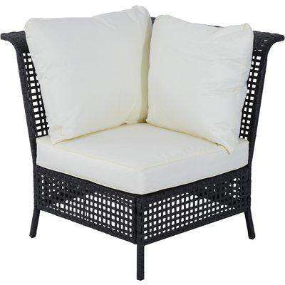 Outsunny Rattan Single Corner Sofa Garden Outdoor Furniture Wicker w/ Cushion and Pillow   AOSOM UK