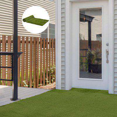 Outsunny 4 x 1m Artificial Grass Turf 30mm Pile Height Non-toxic Roll Grass Carpet Fake Grass Mat with Drainage Holes UV resistance for Outdoor