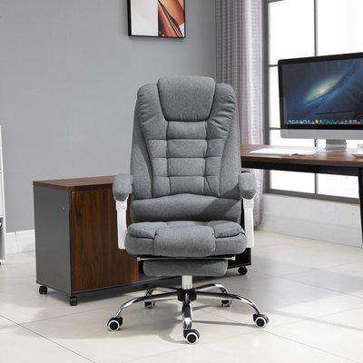 Vinsetto Office Chair Computer Swivel Rolling Task Chair with Retractable Footrest & Height Adjustable Comfortable with Armrests