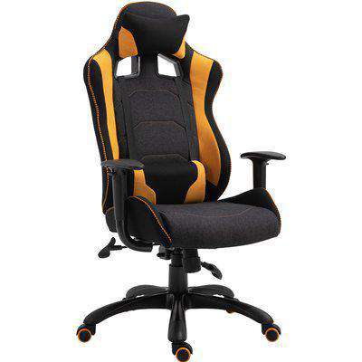 Vinsetto Polyester Ergonomic Gaming Chair w/ Adjustable Pillow Orange
