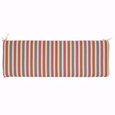 Blooma Isla Cream, Pink, Grey & Orange Striped Bench Cushion